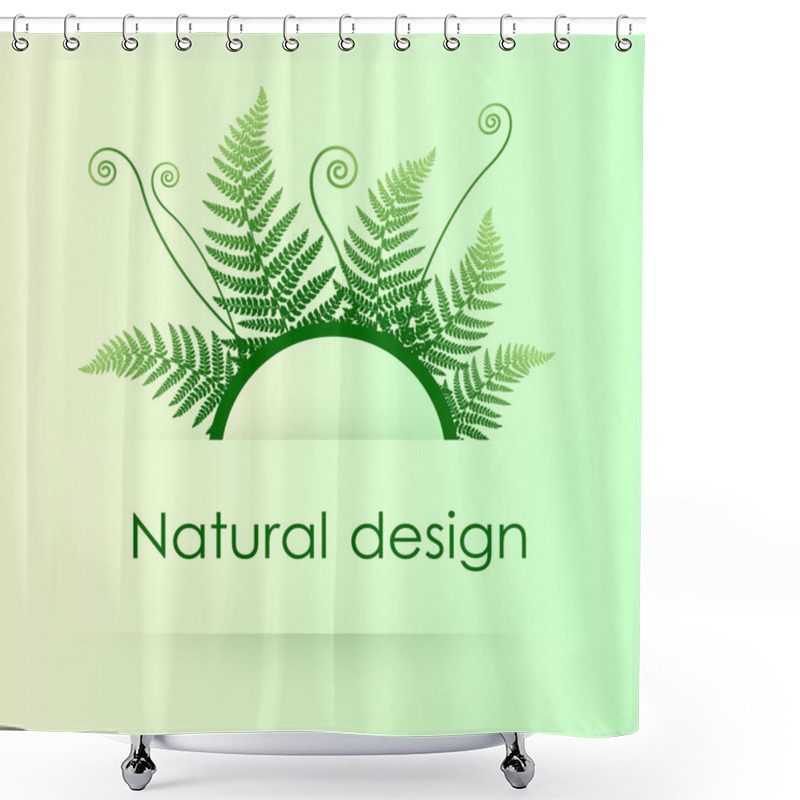 Personality  Vector green background with fern leafs shower curtains