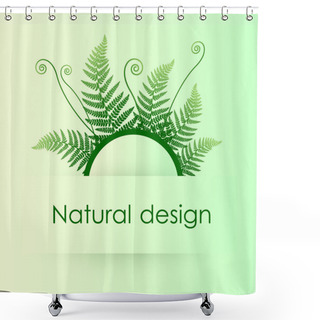Personality  Vector Green Background With Fern Leafs Shower Curtains