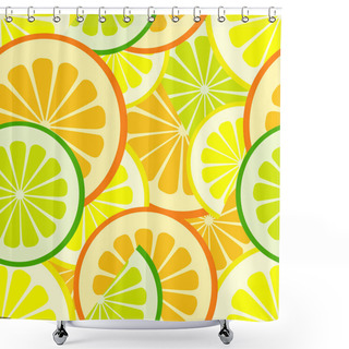 Personality  Citrus Seamless Pattern Shower Curtains