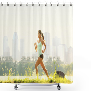 Personality  Running Woman Shower Curtains