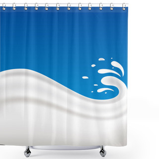 Personality  Fresh Milk Splash On Blue Background Shower Curtains
