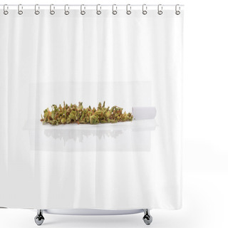 Personality  Rolling A Cannabis Joint. Shower Curtains
