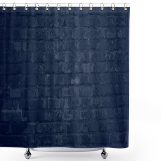 Personality  Dirty Old Stone Wall Of Dark Blue Stones Shower Curtains
