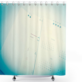Personality  Blurred Calendar In Planning Concept. Shower Curtains