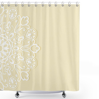 Personality  Wedding Invitation Or Greeting Card Design With Lace Pattern, Ornamental Vector Illustration Shower Curtains