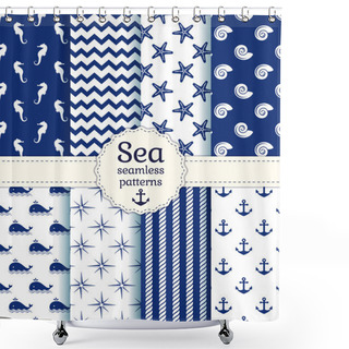 Personality  Sea Seamless Patterns. Vector Collection. Shower Curtains