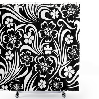 Personality  Seamless Floral Pattern. Vector Illustration. Shower Curtains