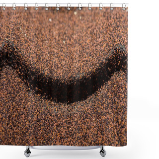 Personality  Full Frame Image Of Wall Decorated By Gravel Background  Shower Curtains
