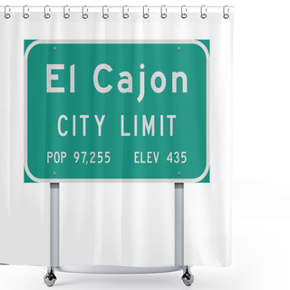 Personality  Vector Illustration Of The El Cajon City Limit Green Road Sign Shower Curtains