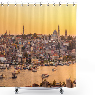 Personality  Istanbul, View On Golden Horn Bay Shower Curtains
