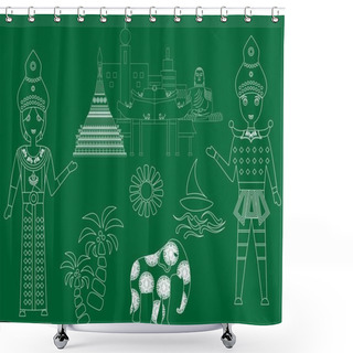 Personality  Welcome To Thailand Shower Curtains