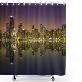 Personality  Downtown Chicago Magnificent Mile By Night Shower Curtains