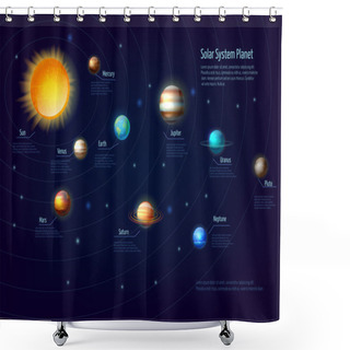 Personality  Solar System Planets Infographic Set Shower Curtains