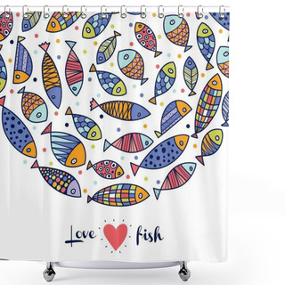 Personality  Fish Seamless Pattern   Shower Curtains