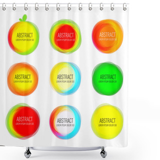 Personality  Set Of Round Colorful Rings Shower Curtains