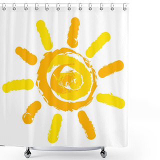 Personality  Sun Illustration Shower Curtains