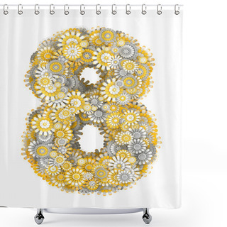 Personality  Number 8 From Camomile Flowers Shower Curtains
