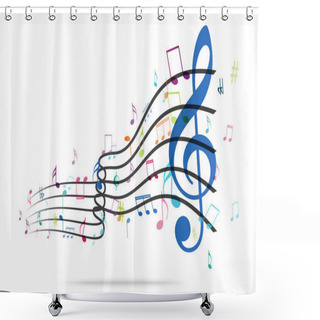 Personality  Colorful Music Design  Shower Curtains