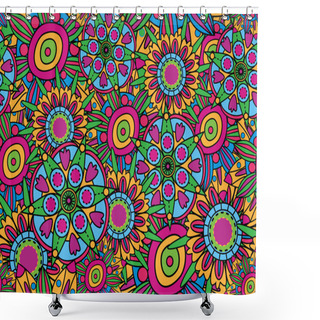 Personality  Vector Seamless Texture. 60s Shower Curtains