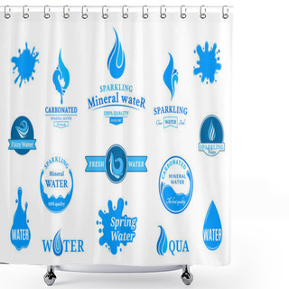Personality  Water Logos, Label, Icons And Design Elements Shower Curtains