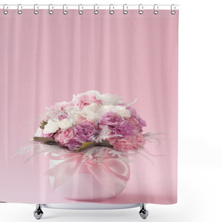 Personality  Fresh Flower Bouquet In Vase Shower Curtains