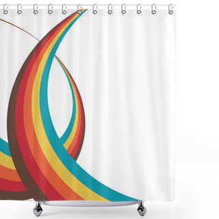 Personality  Abstract Background, Retro Waves, Vector Illustration Shower Curtains