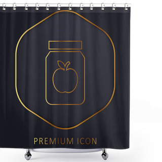 Personality  Apple Jam Golden Line Premium Logo Or Icon Shower Curtains