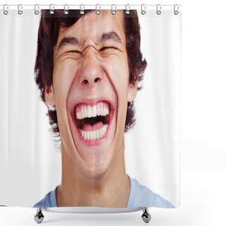 Personality  Happy Teenage Laugh Closeup Shower Curtains