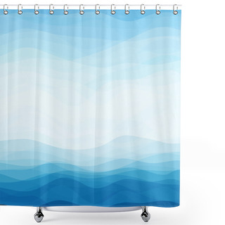 Personality  Abstract Blue Wavy Background Shower Curtains