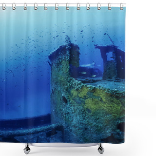 Personality  Sunken Russian Ship Wreck Shower Curtains
