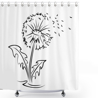 Personality  A Flower Of A Field Dandelion With Flying Seeds. Shower Curtains