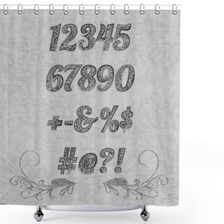 Personality  Classical Numbering Design Element Shower Curtains
