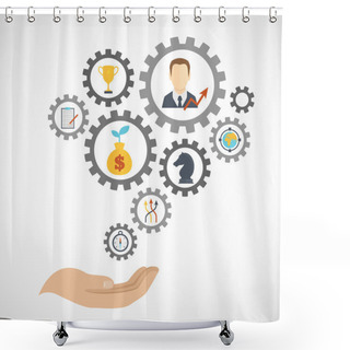 Personality  Business Strategy Planning Icon Flat Shower Curtains