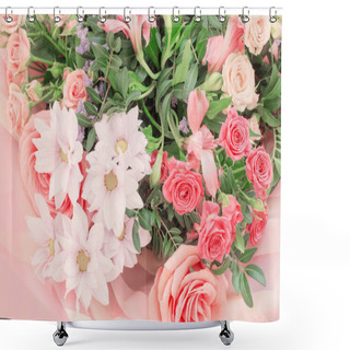 Personality  Bouquet Of Roses And Other Flowers Close-up Shower Curtains