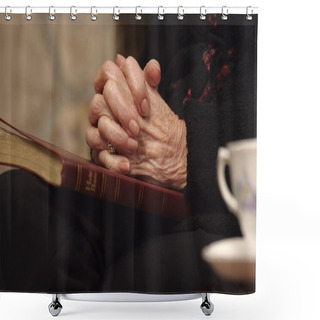 Personality  Elderly Women In Prayer Shower Curtains