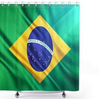 Personality  The National Flag Of Brazil Shower Curtains