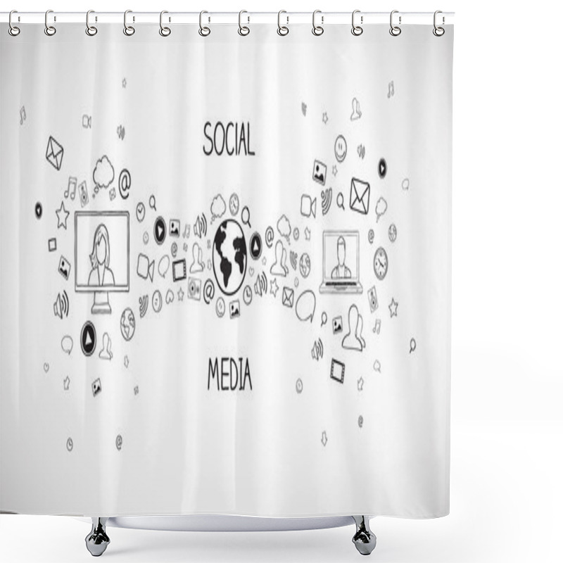 Personality  Internet Communication Shower Curtains