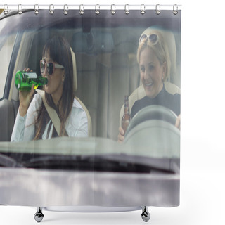 Personality  Women Partying And Drinking While Driving Shower Curtains