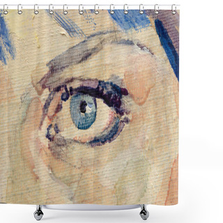 Personality  Beautiful Woman Painting Close Up  Shower Curtains
