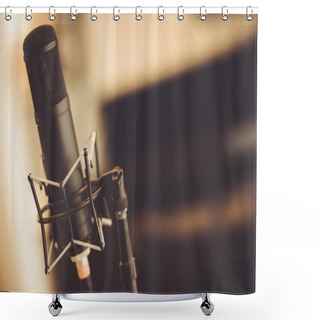 Personality  Tube Microphone In Studio Shower Curtains