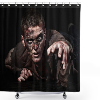 Personality  The Zombie Is Lying In The Studio Shower Curtains
