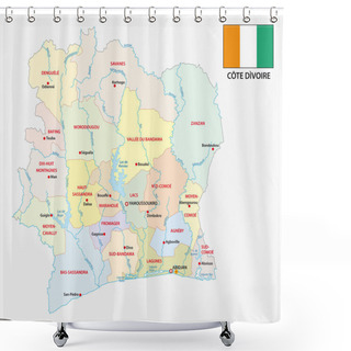 Personality  Ivory Coast Administrative And Political Vector Map With Flag Shower Curtains