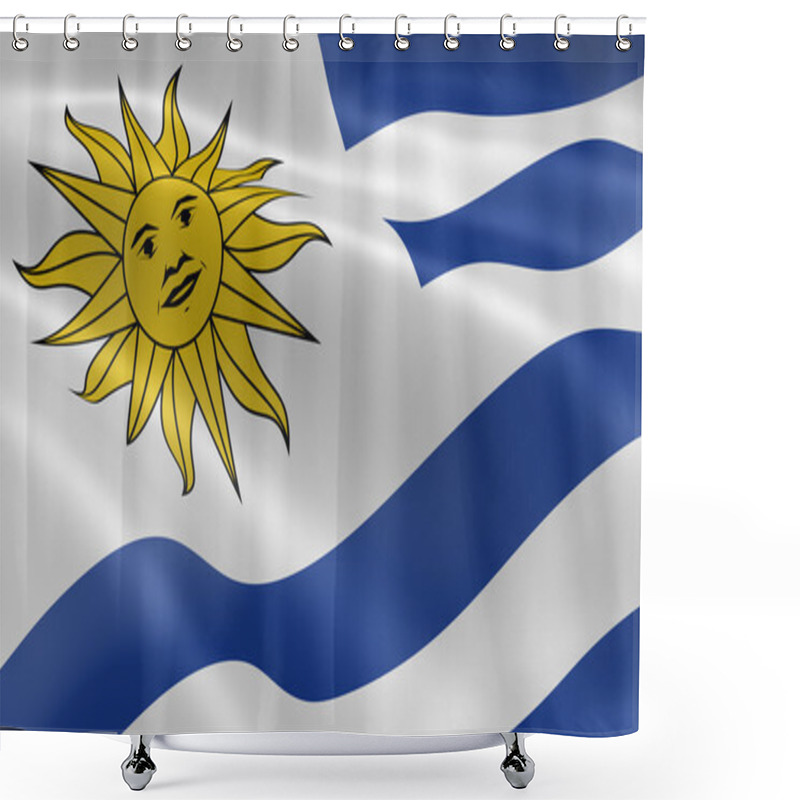 Personality  Uruguay flag in the wind shower curtains