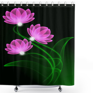Personality  Transparent Flowers Shower Curtains