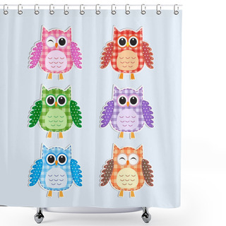 Personality  Colorful Owls Shower Curtains