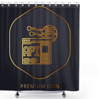 Personality  Api Golden Line Premium Logo Or Icon Shower Curtains