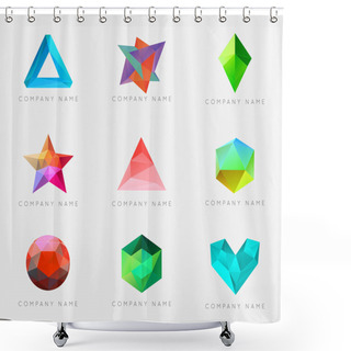 Personality  Trendy Crystal Triangulated Gem Logo Shower Curtains