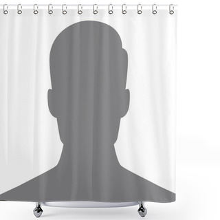 Personality  Default Avatar Profile Placeholder. Abstract Vector Silhouette Shower Curtains