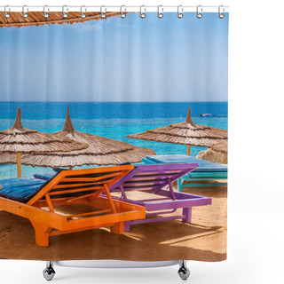 Personality  Sunbeds In A Shadow Shower Curtains