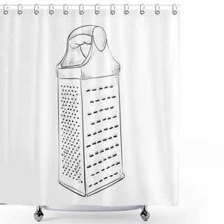 Personality  Sketch Of Kitchen Utensils Shower Curtains